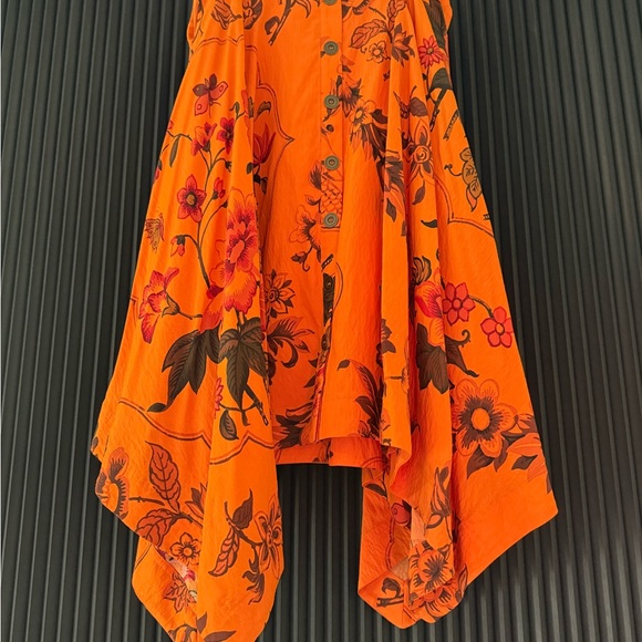 Anthropologie Floral Orange Skirt - Picture 3 of 4